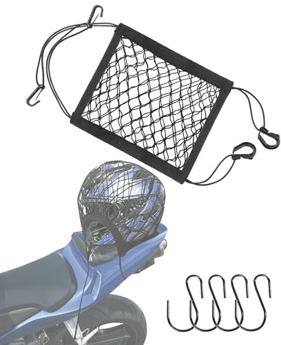 Flaconi Ragno Moto,Rete Moto,Rete Elastica Moto,Rete Moto Portapacchi,Rete Per Moto Portapacchi,Rete per Casco Moto,Rete per Moto con 4 Ganci,Rete per Casco Moto per Fissare i Bagagli Casco