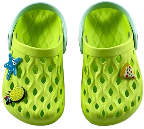 CAMMINARE Boots, for you Unisex Kinder Eva Clogs mit Schuhanstecker Gartenschuhe Jungen Mädchen Flow 24-34 EU (Pistazien, 32/33)
