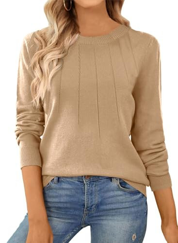 Damen Strickpullover Basic Pullover Winter Elegant Oberteile Langarm Shirt
