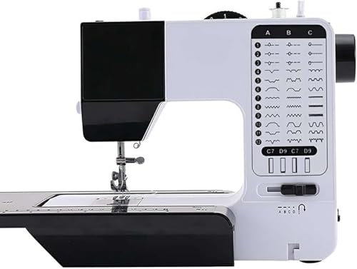Multifunktionale Industrienähmaschine, robuste tragbare Stickmaschine mit 38 integrierten Stichen und Nachtlicht, Verlängerungstisch, für Anfänger und Fortgeschrittene