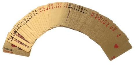 VICASKY 1 Set Mini-pokerkarten für Jungen und Mädchen Sichere Miniatur-Spielkarten Tragbare Reisekarten Spielzeug Goldfolie Simulierte Pokerkarten