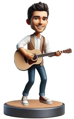 mydedor Individuelle Wackelkopf-Figur, individuelle Puppe, Musikinstrument, Spielpartner, benutzerdefinierter Wackelkopf, handgefertigter Wackelkopf, personalisierte Basis auf Ihrem Foto