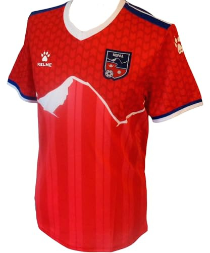 Nepal Men's National Team Home Football Shirt Jersey 2024-2026 EU XL Chest 44 (UK/US Large) Red