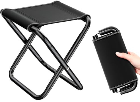 Tabouret Pliant Portable Tabouret Pliant Camping Mini Outdoor Tabouret Pliable avec Sac De Rangement pour Métro La Pêche Beach Garden Tabouret Pliant pour Un Rangement Facile Tabouret Pliant (L)