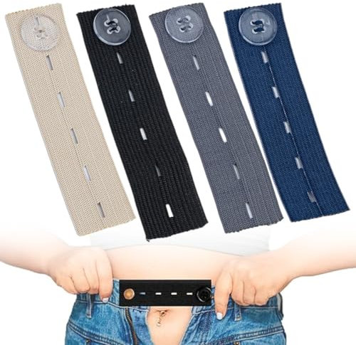 NJCXOLA 4 Pezzi Allarga Pantaloni Fibbia Di Estensione Regolabile, Estensori Cintura per Premaman, Prolunga Gravidanza per Donne Incinte