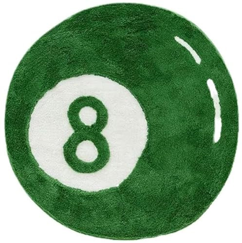 MZYZPPBD 8 Ball Teppich Rutschfester Rund 8 Ball Rug Design Dekor Teppiche Kinderzimmer Billard Zimmer Wasserabsorbierender Stuhlunterlage 8 Ball Billard Teppich Für Schlafzimmer,F,80cm/31.49inch