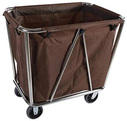 RUHEN Zimmerservice-Wagen, Edelstahl-Rechteckbecher mit Oxford-Stoff, Hotel-/Gästehauswagen, Arbeitswagen, Blau, Kaffeefarbe