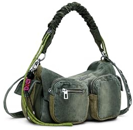 Desigual Schultertasche Umhängetasche Habana Hybrid Denim Shoulder Bag Kaki khaki