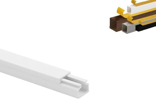 Moulure électrique adhésive 10x10mm, 1m, Blanc, Lot de 20