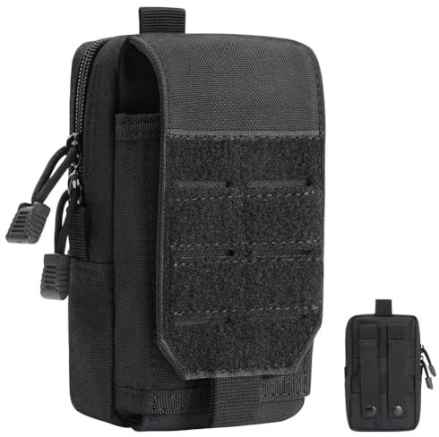 flintronic Bolsa Cintura Táctica, Pouch Molle EDC 1000D Nylon, Multifuncional Riñonera Cintura Hombre, para Herramientas Pequeñas de Multiusos Teléfono Móvil al Aire Libre Deportes Senderismo Camping