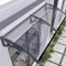 Vorzelt für Haustürfenster aus Polycarbonat, Aluminiumstütze, UV-Schutz, Regen- und Schneeschild, Terrassenüberdachung für den Außenbereich, 100 x 200 cm, wetterfest, Schwarz