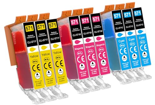 Jhaan Druckerpatronen Kompatibel für Canon TS5050 Druckerpatronen CLI 571 | Kompatibel für Pixma TS5050 TS5000 TS5051 TS5053 TS5055 TS6050 TS6051 TS6052 MG5750 MG5751 MG5752 MG5753 MG6800 MG6850 MG6851