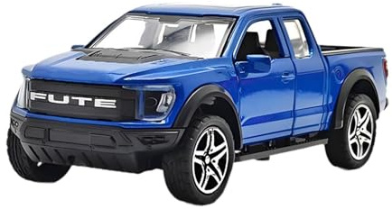Bffcnl Spielzeug Pickup Truck Aus Metall mit Rückziehmechanismus, Geländewagen Modell, Miniaturfahrzeug Zum Sammeln, Geeignet Als Geschenk für Kinder, Blau