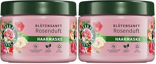 Herbal Essences Masque capillaire au parfum de rose - 300 ml - Des cheveux ternes aux cheveux soyeux et brillants - Avec essence de rose - Ingrédients d'origine naturelle - Végétalien (Lot de 2)