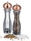 2 x Pfeffermühle manuell im Set, Gewürzmühle oder Salzmühle, mit Keramikmahlwerk, nachfüllbar, kupfer