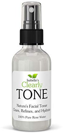 Isabella's Clearly TONE, Tonique facial à l'eau de rose pure | Vaporisateur hydratant pour le visage sans alcool dans une bouteille en verre | Hydrate et tonifie avec du pétale de rose naturelle pure