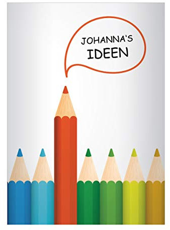 Kartenkaufrausch 4 personalisierte, Schicke, Bunte Ideen DIN A4 Schulhefte, Schreibhefte mit Doodle Muster Umschlag innen Lineatur 20 (blanko Heft)