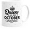 MoonWorks Queens Are Born in October Kaffee-Tasse weiß Unisize