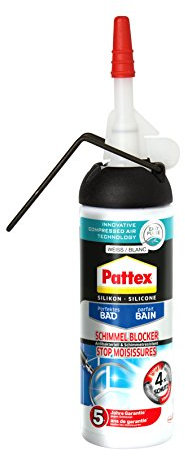 Pattex Perfektes Bad Schimmelblocker Aktiv Silikon, einfache Anwendung ohne Kartuschen-Pistole, 4-fach Schutz, für Innen- und Außenanwendung, Manhatten, 100ml