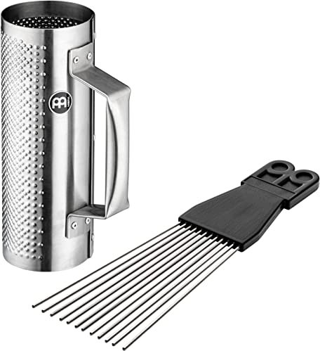 MEINL Percussion Merenge Güira - Güira, tamaño extrapequeño, acero cepillado y rascador de ABS
