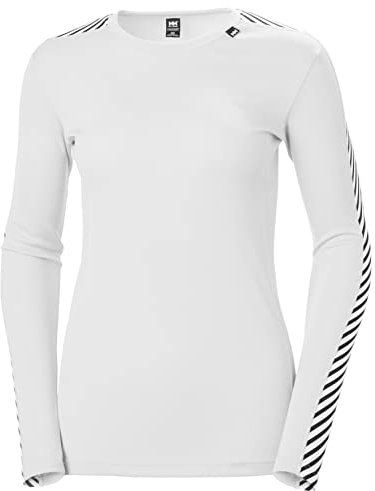 Helly Hansen Womens Lifa Crew HH Base Layer Top, XS, White
