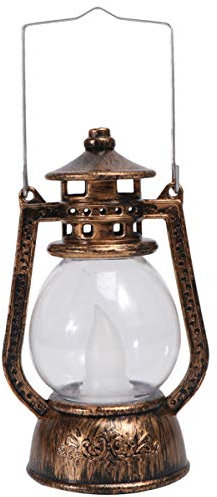 Mobestech Led Hurricane Lamps Portable Battery Operated Storm Lantern Retro Bronze Oil Lamps for Home Bar Garden Camping