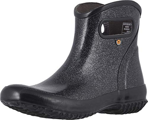 BOGS womens Rainboot Ankle Height Waterproof,Glitter Black,9