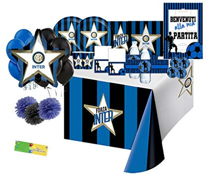 Kit N° 70 Addobbi Compleanno F.C. Inter New + Festa in Carta