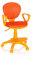 hjh OFFICE 671008 Kinderdrehstuhl Kid Colour Stoff Orange Schreibtischstuhl Kinder, Fußablage & Sitzfläche höhenverstellbar