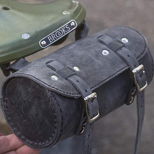 Bike Roll Tool Bag Real Leather Vintage Retro RAW BLACK GRAPHITE 2020 Colour