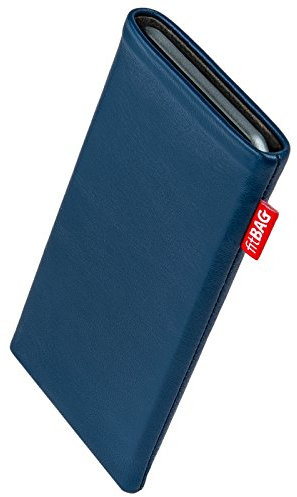fitBAG Beat Royalblau Handytasche für Apple iPhone 12 / iPhone 12 Pro/iPhone 13 / iPhone 13 Pro Tasche aus Echtleder Nappa mit Microfaserinnenfutter | Hülle mit Reinigungsfunktion | Made in Germany