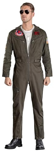 Maskworld Original Top Gun Overall Deluxe - Lizenziertes Film-Kostüm für Erwachsene - Verkleidung Karneval Motto-Party - Größe: XXL-XXXL