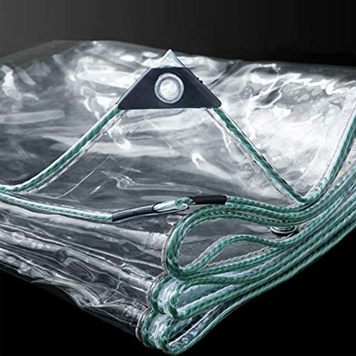 Lonas Impermeables Exterior, 600 g/m² Lonas Impermeables Transparente con Ojales, 0,5 mm Plegable Lona de plástico PVC para Invernadero Jardines Camiones Cenadores terrazas Camiones 1x3M