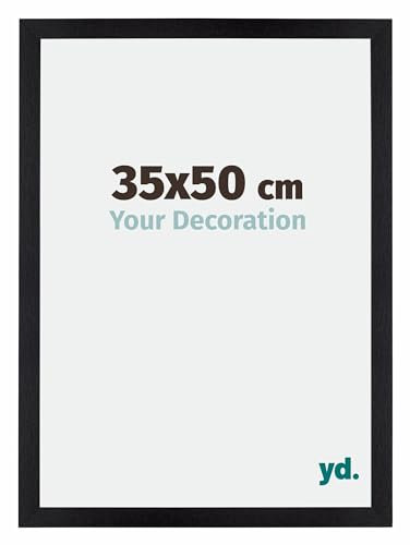 yd. Your Decoration - Bilderrahmen 35x50 cm - Schwarz Matt - Billderrahmen aus MDF mit Acrylglas - Antireflex - 35x50 Rahmen - Mura