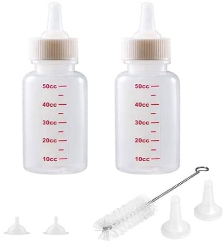 Fläschchen Set für Haustiere, 2 Stücke Aufzuchtflasche, Kleine Hunde Milch Feeder, Aufzuchtflasche Katze, Fütterungswerkzeug für kleine Haustiere für Kätzchen und Welpen