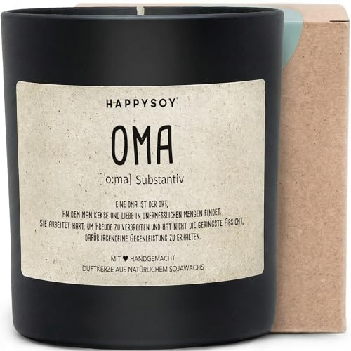 Oma Definition Duftkerze im Glas - Geschenk für Oma zum Geburtstag - nachhaltige Geschenkidee für die liebevollste Oma der Welt - schonende Rohstoff-Bearbeitung