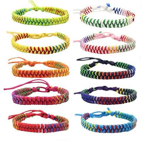 Niaciswe Freundschaftsarmband 10 Stück Freundschaftsbänder Freundschaftsarmbänder Gewebte Armbänder Handgefertigt armband Geflochten Bunte freundschafts Armbänder Freundschaftsband Weave Armband