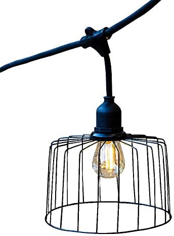 NEMA LIGHT LED Lichterkette Außen mit Metallschirm 10er E27 Filament Fassung warmweiß 6m