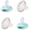 Tommee Tippee Natürlich Geformter Schnuller für die Nacht, Hautähnliche Textur, Symmetrische Kiefergerechte Form, Leuchtet im Dunkel, 0-6 Monate, 4-er Set 433561 Rosa