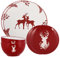 Christmas Crockery 6 Piece Christmas Dinner Set Dishwasher/Microwave Safe Red & White Hand Painted Stoneware Crockery Dinner Service for Two - 2 Place Settings of Bowl, Side Plate & Dinner Plate