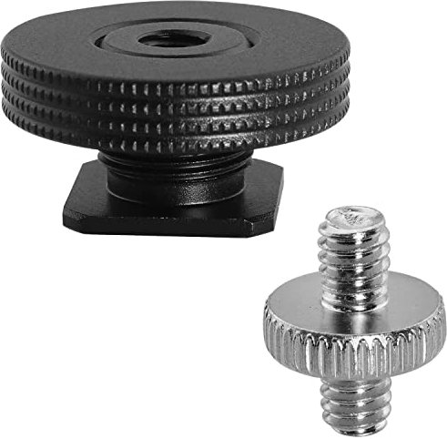 LUORNG 2 Stück Blitzschuh-Adapter mit 6,35 mm Innengewinde auf Blitzschuh-Adapter mit 1/4 Zoll auf 1/4 Zoll Außengewinde für Magic Arm, Video-Licht, Monitor