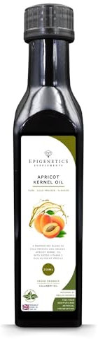 Apricot Kernel Oil 250ml | Cold Pressed Organic Apricot Kernel Oil 100% Pure & Natural | High in Vitamin E | Premium UV Blocking Miron Violet Glass | Vegan UK Made
