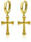 Gold Kreuz Ohrringe 925 Sterling Silber Kreuz Huggie Hoop Gold plattierte Kreuz Ohrringe Kreuz Schmuck für Männer Frauen