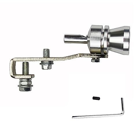 Turbo sound,Turbo sound whistle,Auspuff Sound Booster Pfeife,Für Turbolader Pfeifen Im Auto,Universal Turbo Whistle Soundgenerator Tuning - Auspuffpfeife Für Endrohre,Größe M (Silber)