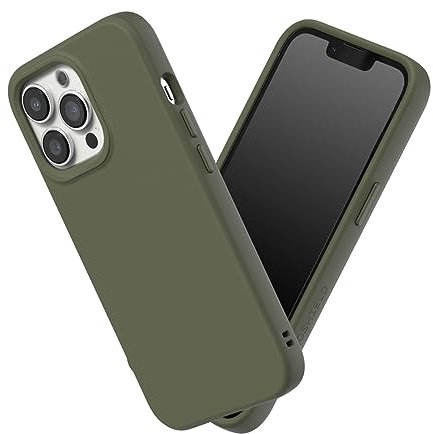RhinoShield Case kompatibel mit [iPhone 13 Pro Max] | SolidSuit - Stoßdämpfende & schlanke Schutzhülle mit Premium Finish - 3.5 Meter Fallschutz - Algengrün