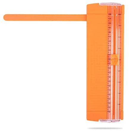 Fyearfly Tragbarer Papier Schneide,Bastel Papierschneider Schneider,Bidirektionale Klinge Zum Schneiden Von Papier Fotos Abziehbildern Etiketten Karton (Orange)