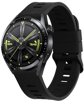 kwmobile Ersatzarmband kompatibel mit Huawei Watch GT 3 (46mm) Armband - Fitnesstracker Band aus Silikon in Schwarz