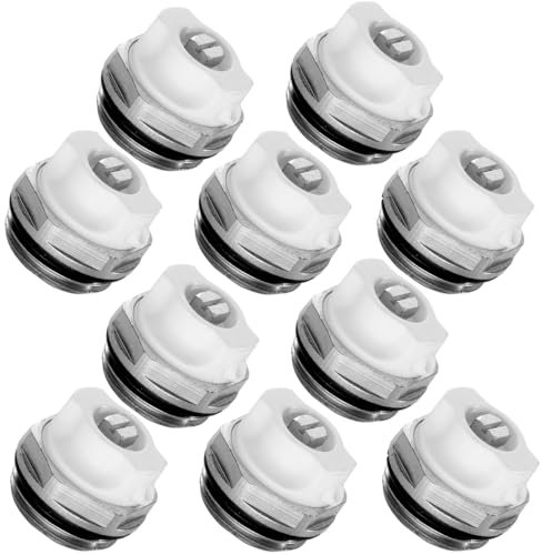 Schläfer 7046010 | Entlüftungsventil für Heizkörper 1/2 | Entlüftung Heizung | Mehrkant-Ventil mit Quellscheiben | Messing vernickelt mit drehbarem Kunststoffkopf Entleerungs-Stopfen, 1/2 - 1 STK