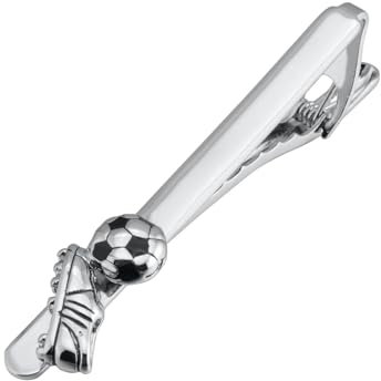 Dsnyu Tie Clip Silver, Krawattennadeln für Herren Fußball Hochzeit Schmuck für Hemd mit Geschenkbox