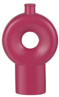J-Line Vase Abstract Porzellan glänzend Fuchsia Large